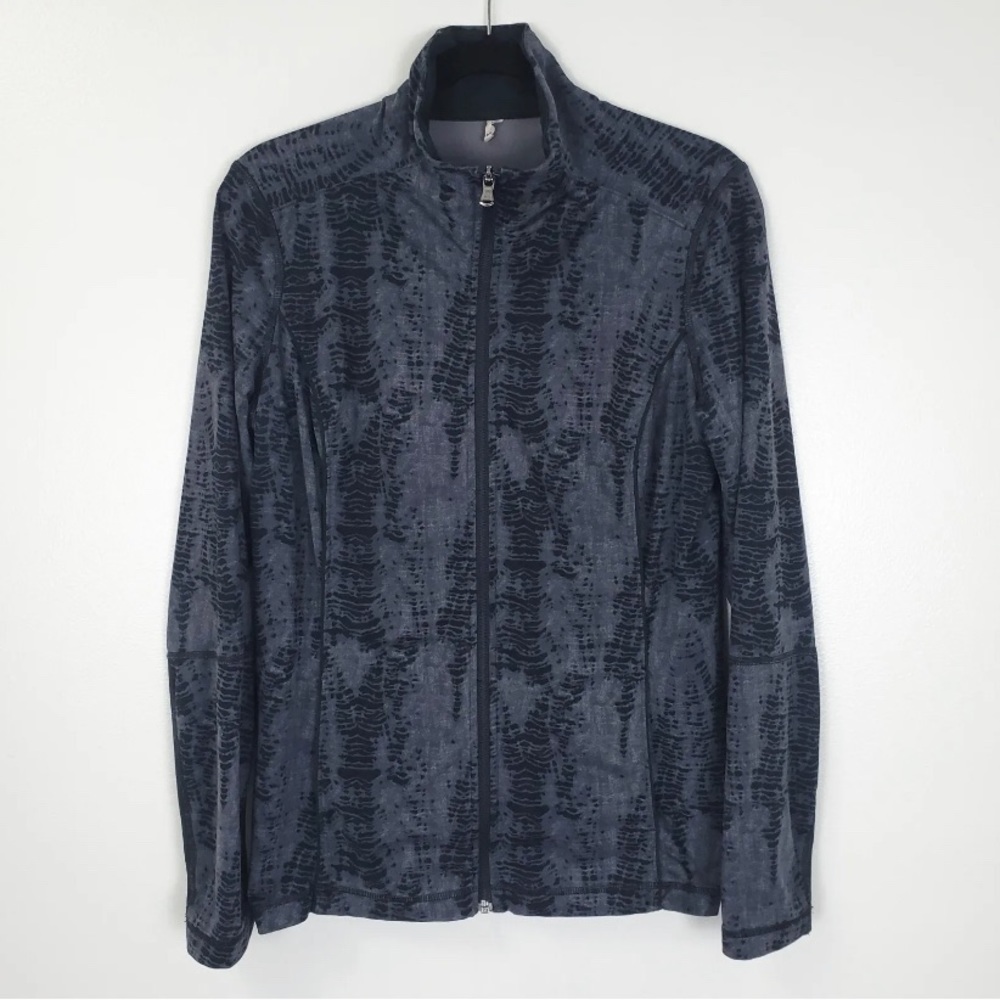 Under Armour Women’s Full Zip Fitted Jacket Size Large Mock Neck Black Gray